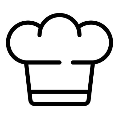 Şapka simgesi ana hatlı vektörü pişir. Kaptan önü. Sıradan kumaş.