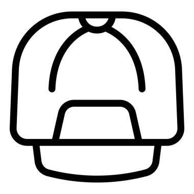 Arka kapak simgesi ana hat vektörü. Ön şapka. Vizör sporu