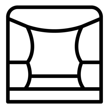 Çocuk sahne ikonu ana hatları vektörü. Tiyatro kuklası. Oyuncağı göster