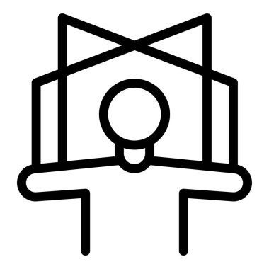 Bebek kontrol ikonu ana hatları vektörü. Kukla oyuncağı. Çocuğu göster