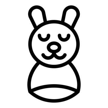 Tavşan kukla taslak vektörü. Gösteri oyuncağı. Sahne bebeği