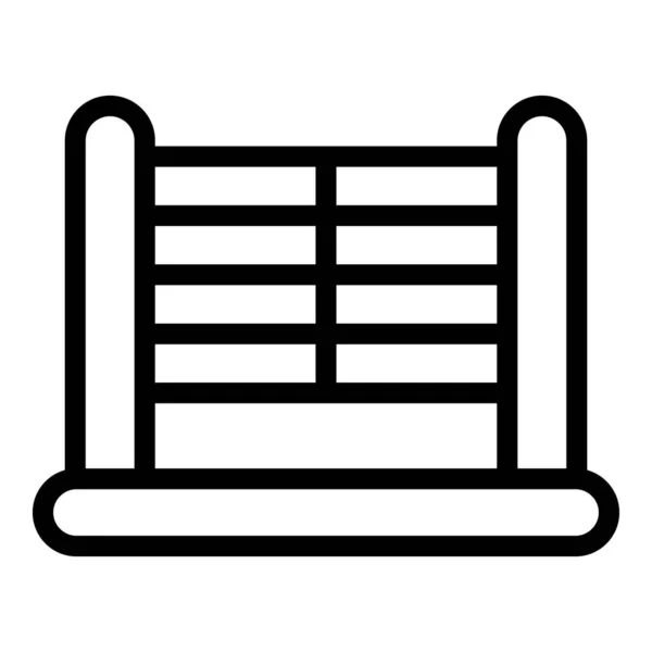 Sport Ring Ikon Kontur Vektor Boxningsmatch Idrottsplats — Stock vektor