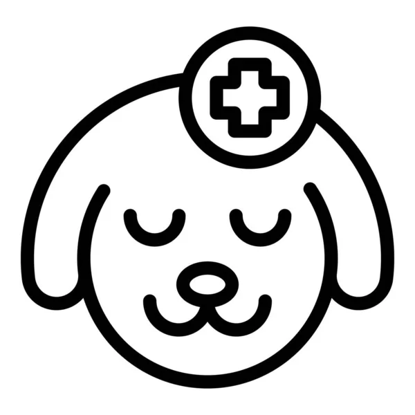 Healthy Puppy Icon Outline Vector Pet Animal Vaccine Veterinary — Stock Vector