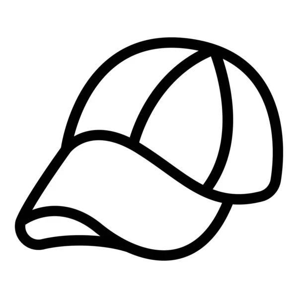 キャップアイコンアウトラインベクトル スポーツ野球 バイザーデザイン — ストックベクタ