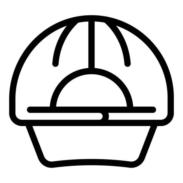 Casquette Sport Icône Contour Vecteur Chapeau Baseball Côté Uniforme — Image vectorielle
