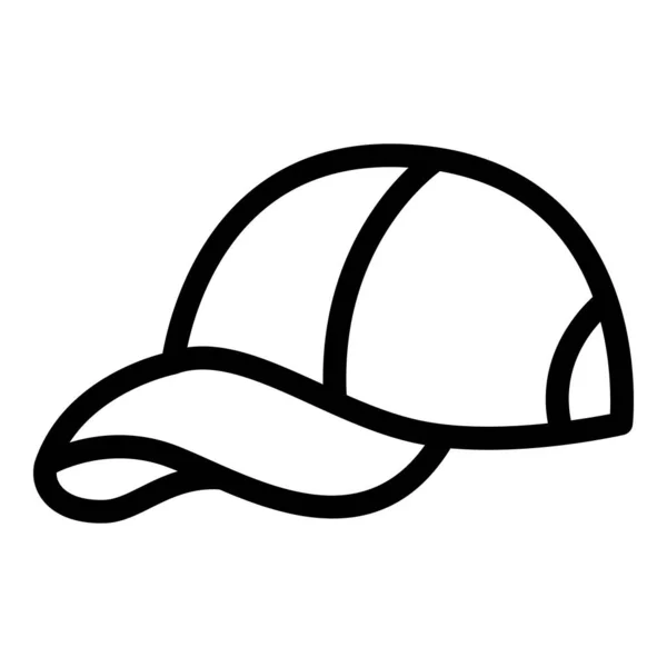Cap Design Ikon Kontur Vektor Baseballhatt Huvudvy — Stock vektor