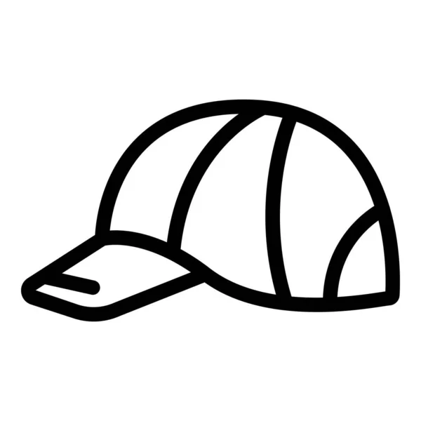 Ikona Czapki Głowy Wektor Zarysu Przedni Baseball Osłona Sportu — Wektor stockowy