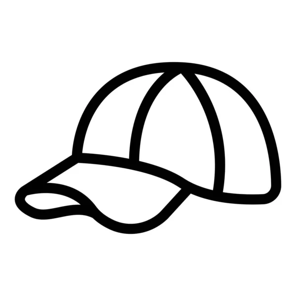 服キャップアイコンアウトラインベクトル 野球帽 制服デザイン — ストックベクタ