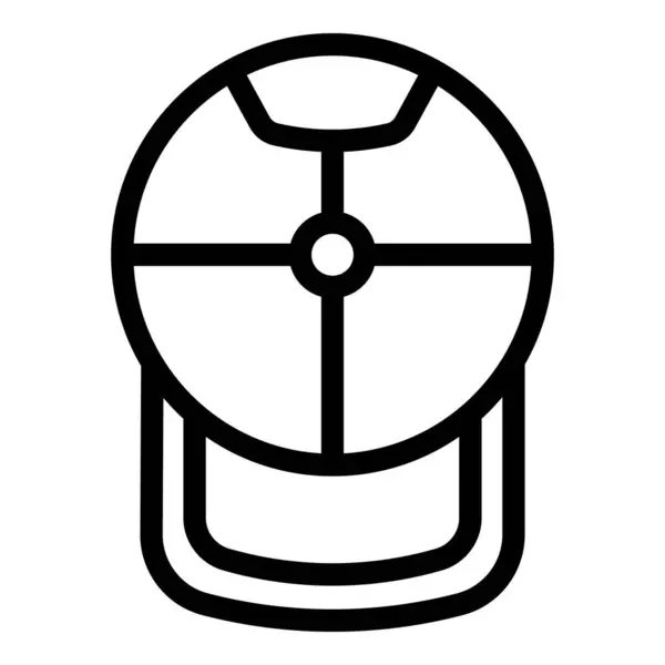 Cap Object Icon Outline Vector Baseball Hat Visor Design — Stock Vector
