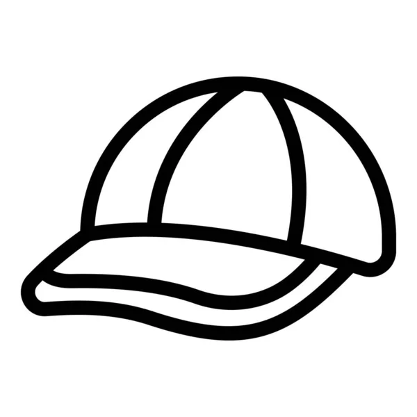Ícone Cap Casual Contorno Vetor Chapéu Basebol Desenho Uniforme —  Vetores de Stock