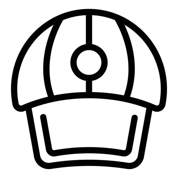 Mode Cap Ikon Garis Besar Vektor Bola Bisbol Topi Visitor - Stok Vektor