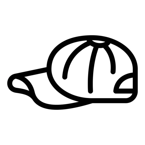 Base Cap Icona Contorno Vettoriale Cappello Baseball Design Della Visiera — Vettoriale Stock