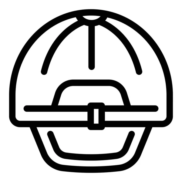 Cool Cap Icono Contorno Vector Sombrero Béisbol Moda Casual — Vector de stock