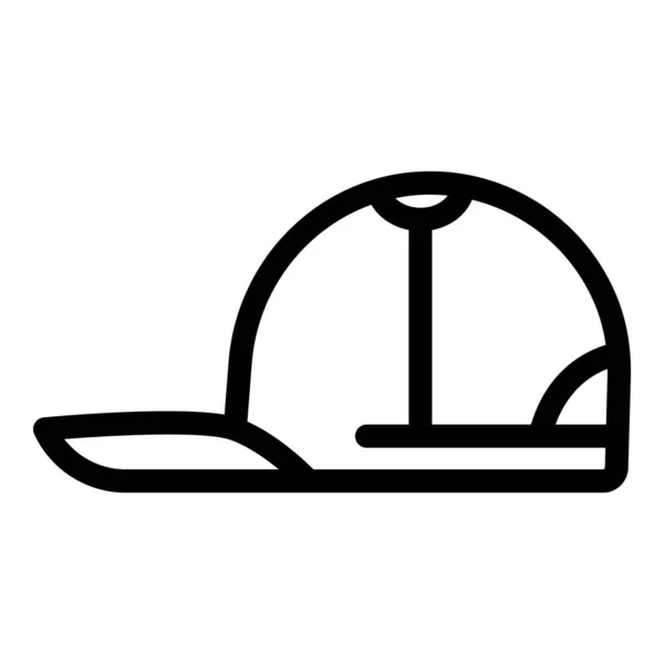 Toppmössa Ikonen Kontur Vektor Hattbaseboll Tillfälligt Föremål — Stock vektor