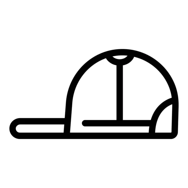 Casquette Été Icône Contour Vecteur Mode Baseball Base Moderne — Image vectorielle