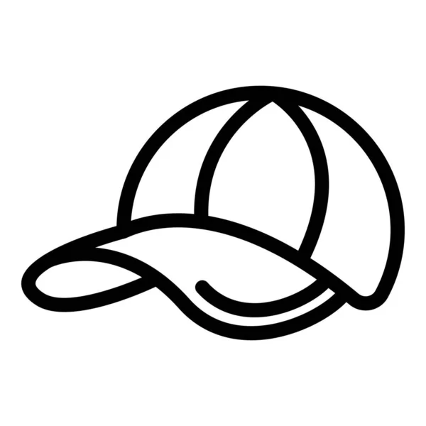 Cap Entraînement Icône Contour Vecteur Chapeau Baseball Dos Uniforme — Image vectorielle