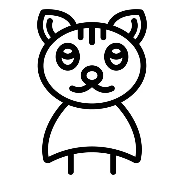 Kedi Kuklası Taslak Çizgisi Vektörü Gösteri Oyuncağı Sahne Bebeği — Stok Vektör