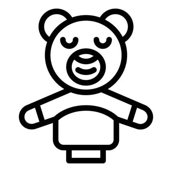 Ведмідь Маріонетка Піктограма Контур Ведмідь Ведмідь Вектор Покажіть Іграшку Сценічна — стоковий вектор
