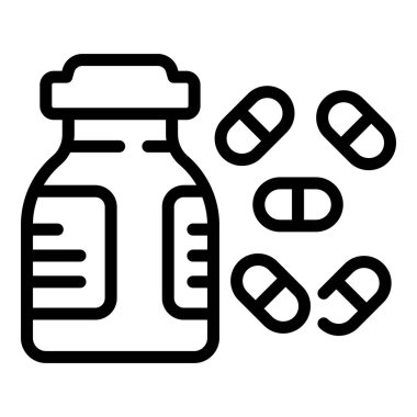 Kapsül bağışıklık ikonu ana hatları vektörü. Sürü insanları. Aşı koruması