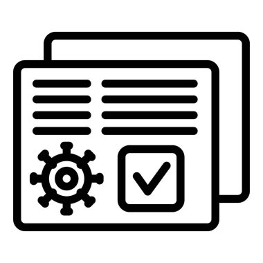 Sertifika hastalığı ikonu ana hatları vektörü. Sürü aşısı. Bağışıklık uyarısı