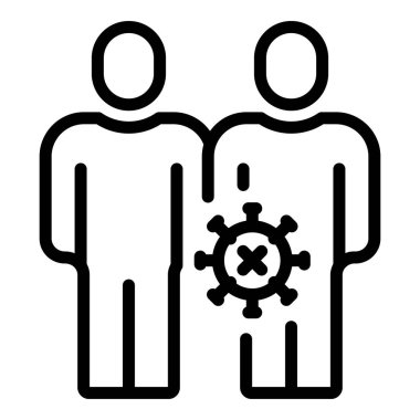 Sürü bağışıklık ikonu ana hatları vektörü. Halk topluluğu. Enfeksiyon