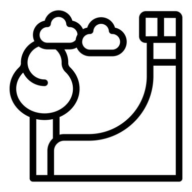 Duvar rampası simgesi ana hat vektörü. Aktif sokak. Tahta kentsel