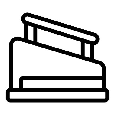 Arena atlayışı ikon ana hatları vektörü. Aktif spor. Kaykay parkı