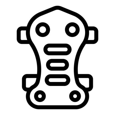 Kaykay ikonu ana hatları vektörü. Kaykay rampası. Duvar stadyumu