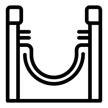 Park rampası ikon ana hat vektörü. Spor kaykayı. Şehir oyun parkı