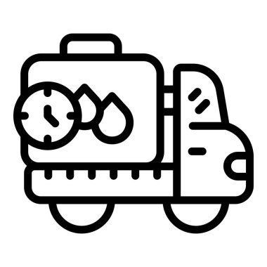 Araba suyu dağıtım ikonu ana hat vektörü. Tank tedavisi. Temiz kargo