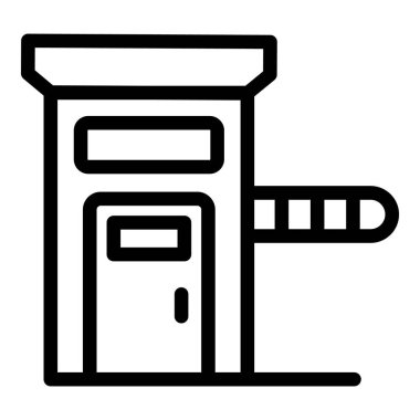 Güvenlik bariyeri ana hat vektörü. Güvenlik görevlisi. Veriyi kilitle