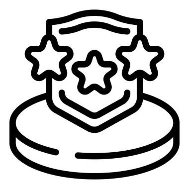 Derecelendirme simgesi ana hatları vektörü. Güvenlik. Veriyi kilitle