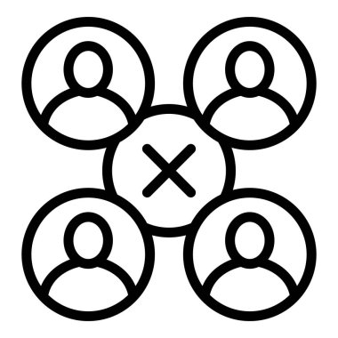 Grup hesap simgesi ana hatları vektörü. İnternet sahtesi. E- posta kullanıcısı