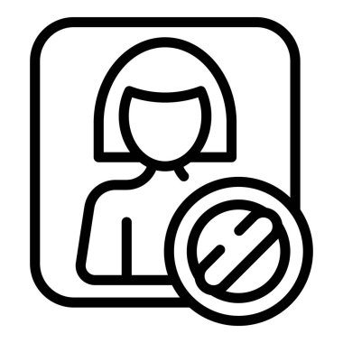 Fan sayfası blok simgesi ana hatları vektörü. İnternet hesabı. Kullanıcı e- postası