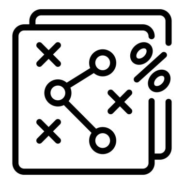 Taktik finans ikonu ana hat vektörü. Vergi indirimi. Kredi parası