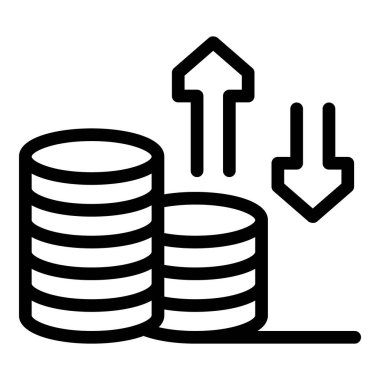 Madeni para vergisi ana hatları vektörü. Ödeme geliri. Yıllık gelir