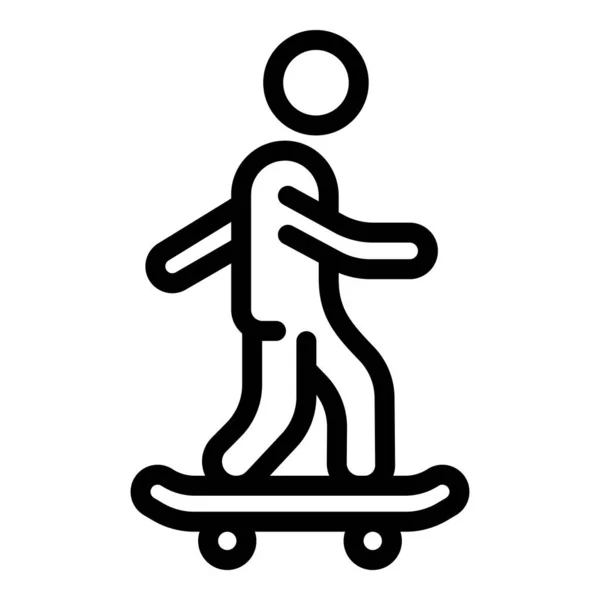 Skate Rider Icône Contour Vecteur Park Skateboard Sport Urbain — Image vectorielle