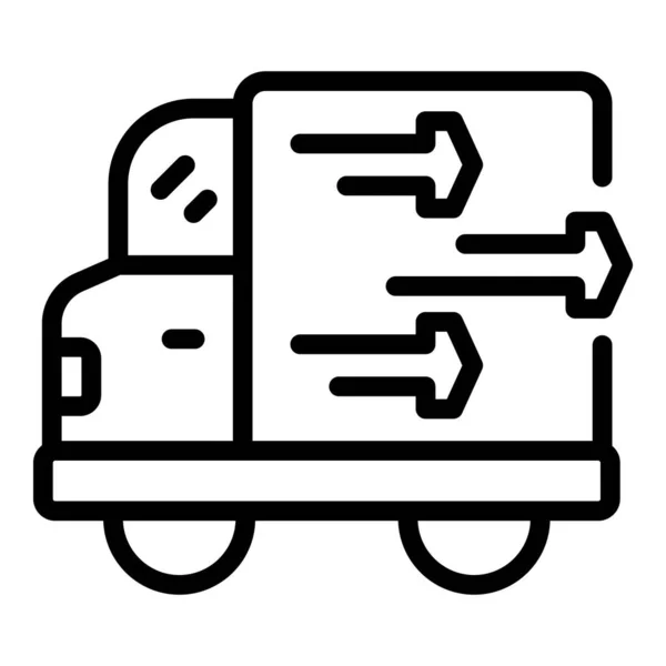Вектор Контуру Піктограми Доставки Води Вантажівки Резервуар Чистий Холодніша Труба — стоковий вектор