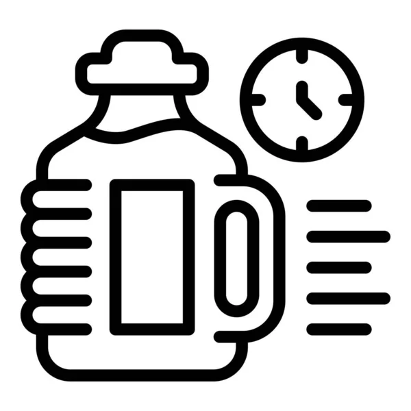 Вектор Контура Иконки Бутылки Воды Грузовой Напиток Холодильная Труба — стоковый вектор