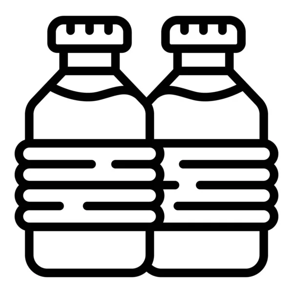 Große Wasserflaschensymbole Umreißen Vektor Tank Reservoir Lkw Trunkenheit — Stockvektor