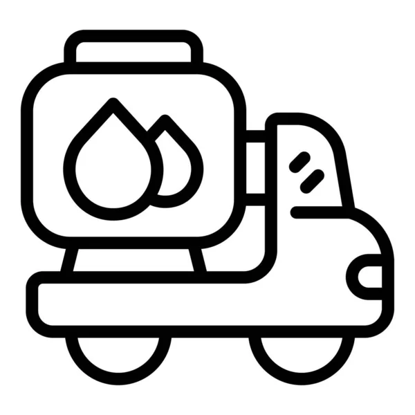 Tanque Transportador Água Ícone Contorno Vetor Beba Garrafa Refrigerador Limpo — Vetor de Stock