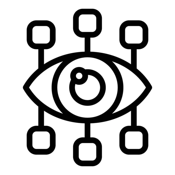 Піктограма Захисту Очей Контурний Вектор Поліція Безпеки Щит Захищений — стоковий вектор