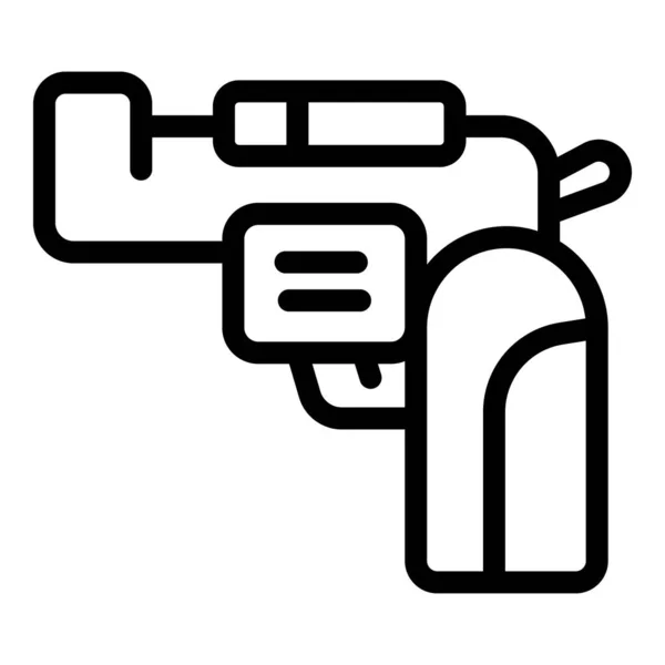 Pistola Policía Icono Contorno Vector Seguridad Guardia Bloqueo Del Ordenador — Vector de stock