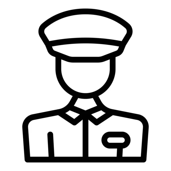 Agente Polizia Icona Schema Vettore Guardia Sicurezza Blocco Dati — Vettoriale Stock