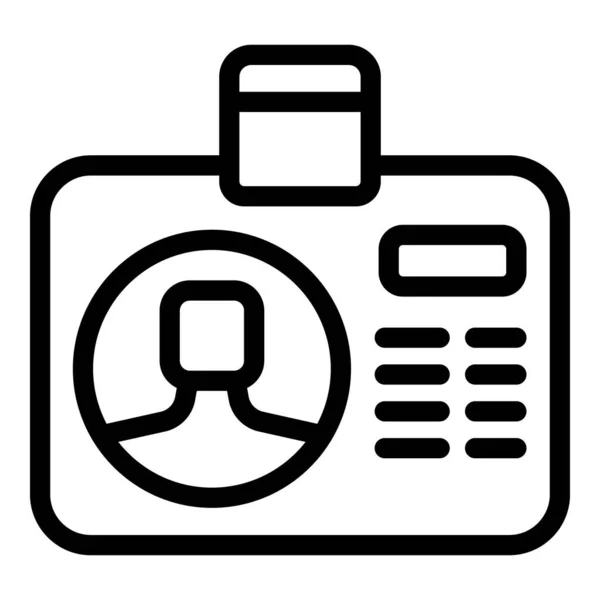 Icono Tarjeta Identificación Seguridad Contorno Vector Guardia Seguridad Acceso Casa — Vector de stock
