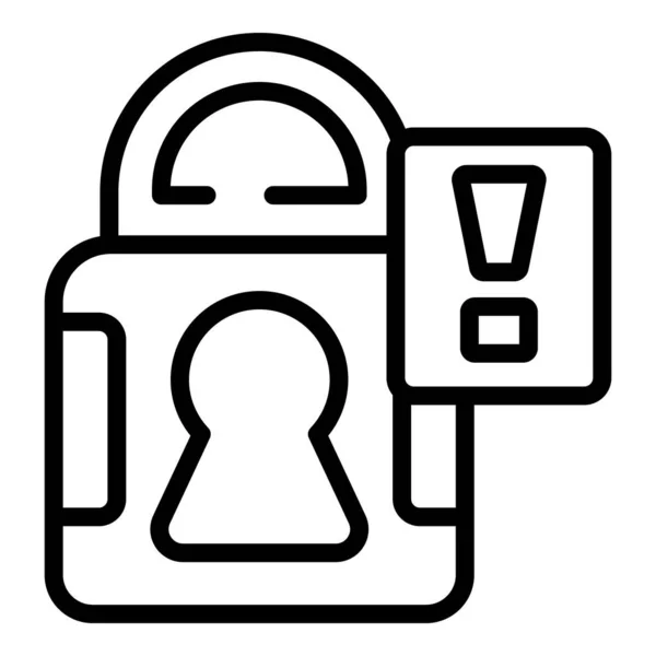 Padlock Computer Icon Outline Vector Fake Account User Email — Stock Vector
