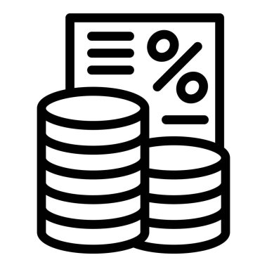 Para kredi ikonu ana hatları vektörü. Vergi indirimi. İş parası