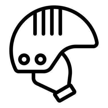 Kaykay miğferi simgesi ana hat vektörü. Spor parkı. Duvar kültürü