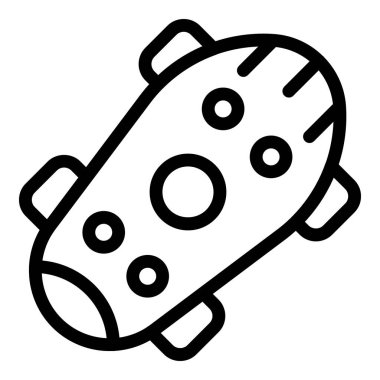 Kaykay ikonu ana hatları vektörü. Park kaykayı. Şehir yolu