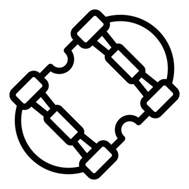 Çocuk kaykay ikonu ana hatları vektörü. Sokak sahnesi. Kültür Kurulu